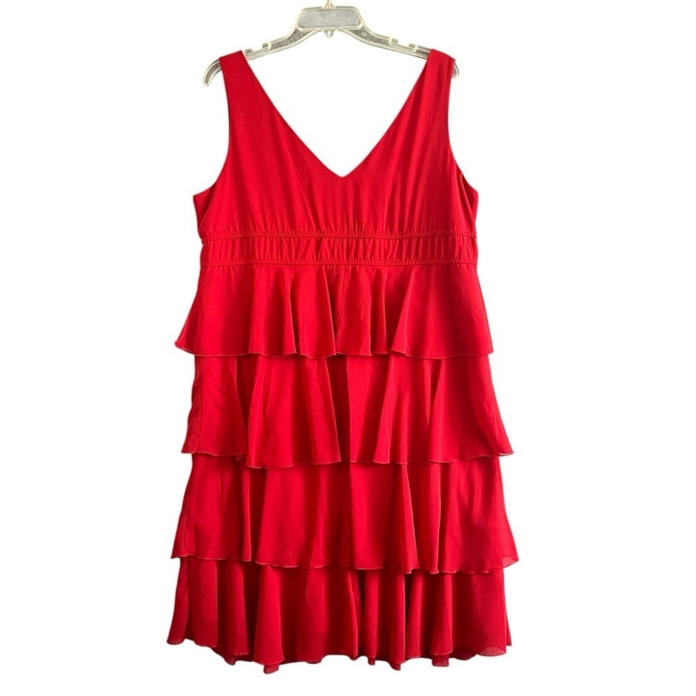 JONATHAN MARTIN Sleeveless Tiered Dress Red Style 2986503Y Size 16 - Picture 2 of 9